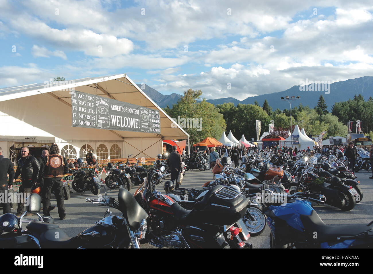 Lake Faak (Faaker See ), Austria - September 06, 2015 - Bikers from all  over Europe during annual European Bike Week festival Stock Photo - Alamy