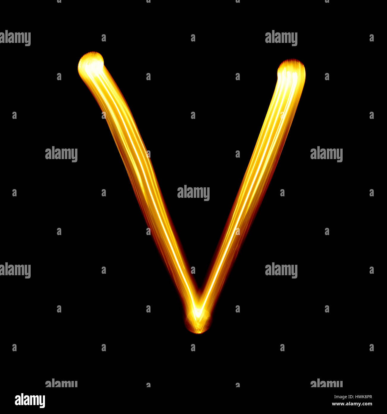 Created by light alphabet over black background Stock Photo