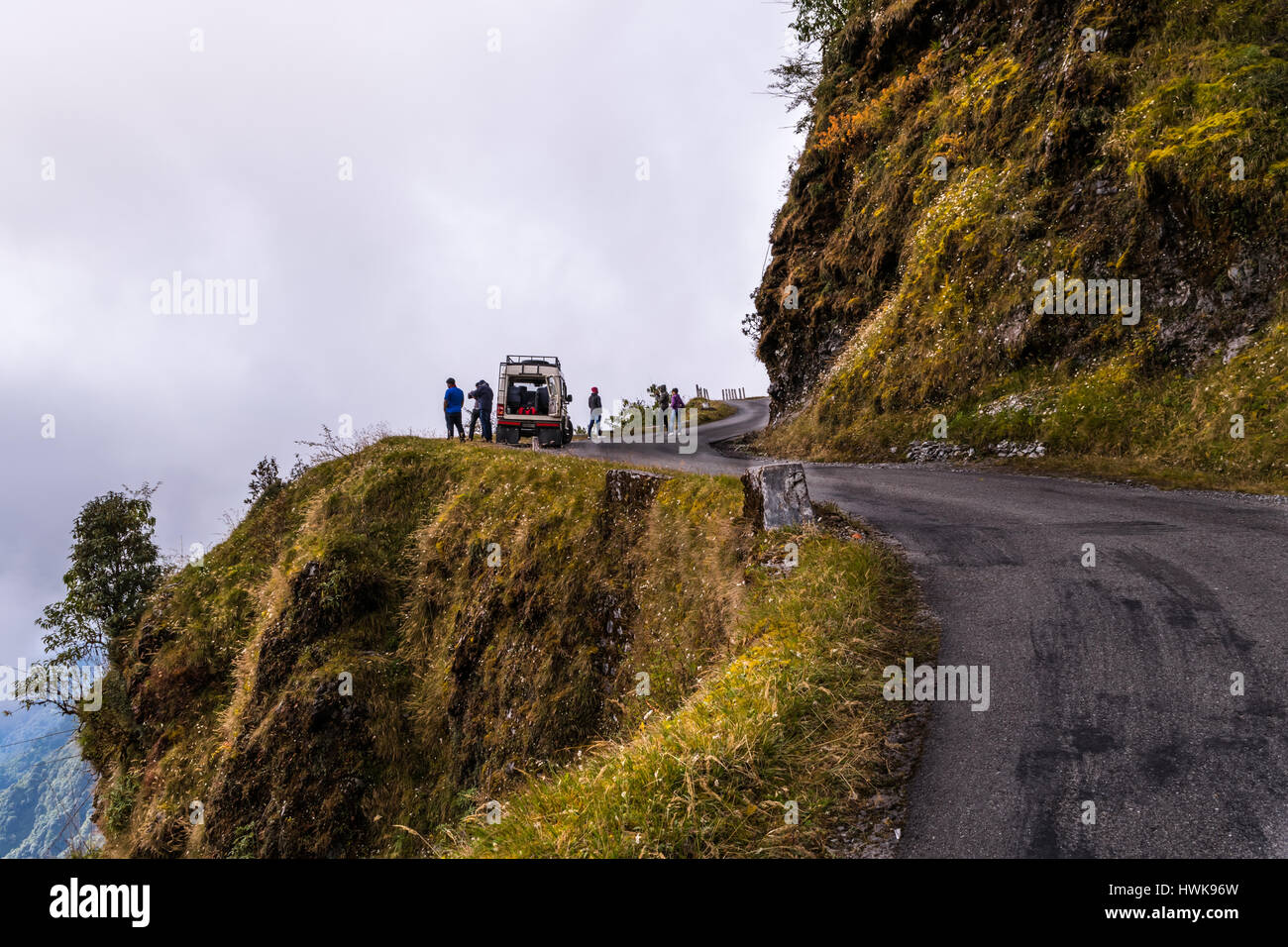 Adventure in the mountains of Indian Himalayas Stock Photo