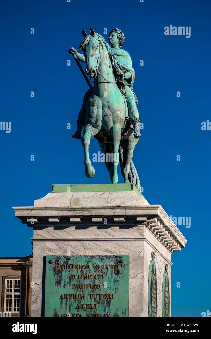 COPENHAGEN, DENMARK MARCH 11, 2017 Equestrian statue of Frederick V