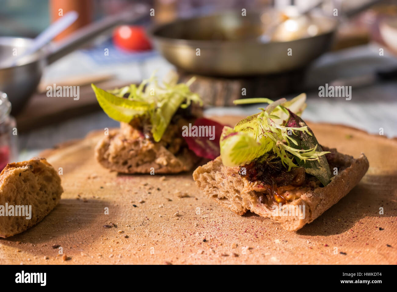 Onion and bacon jam sandwiches Stock Photo Alamy