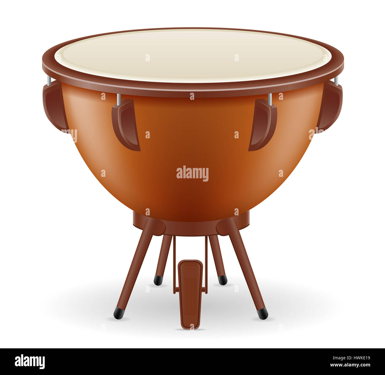 timpani drum musical instruments stock illustration isolated on white ...