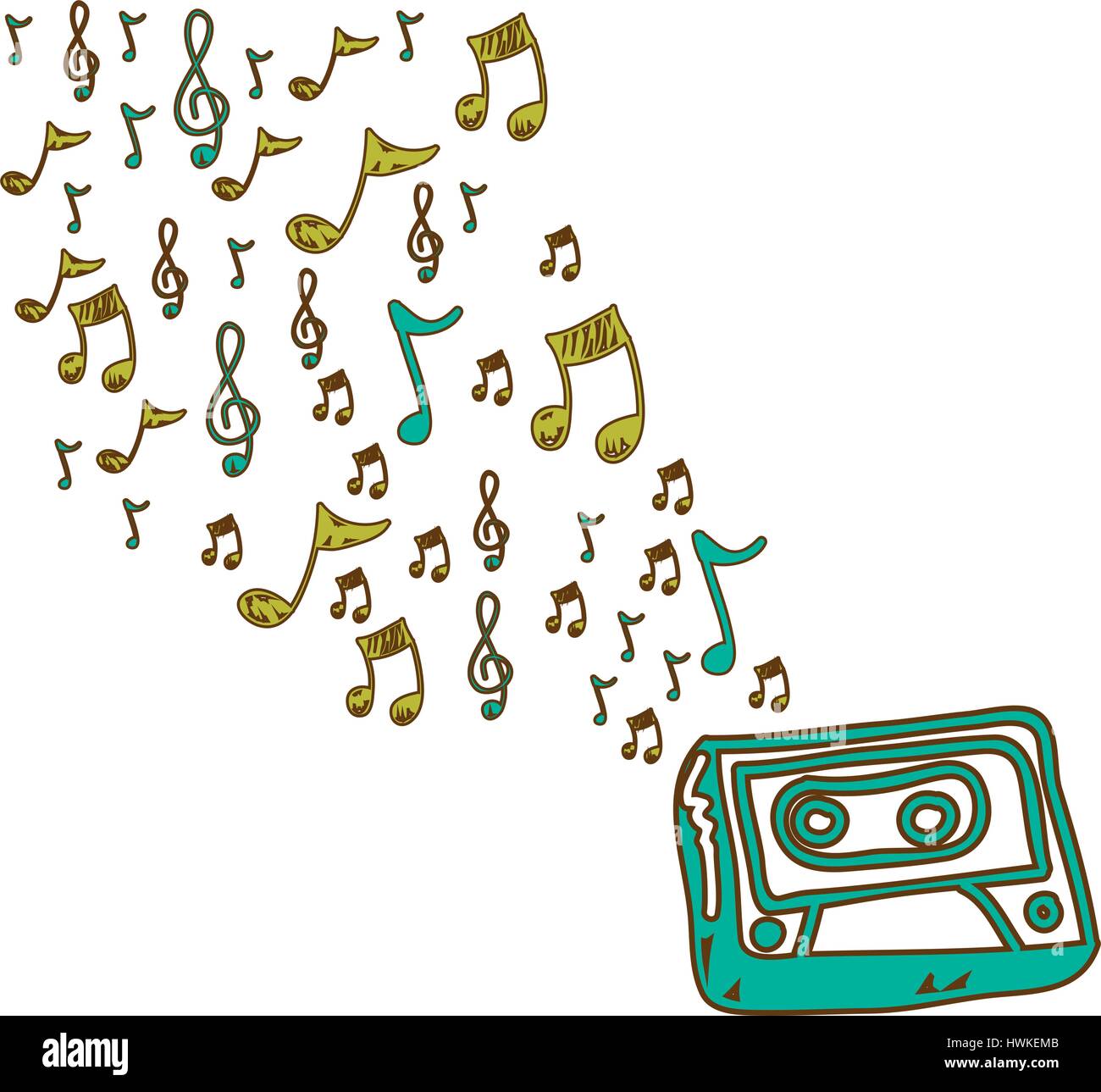 radio technology with notes music icon Stock Vector Image & Art - Alamy