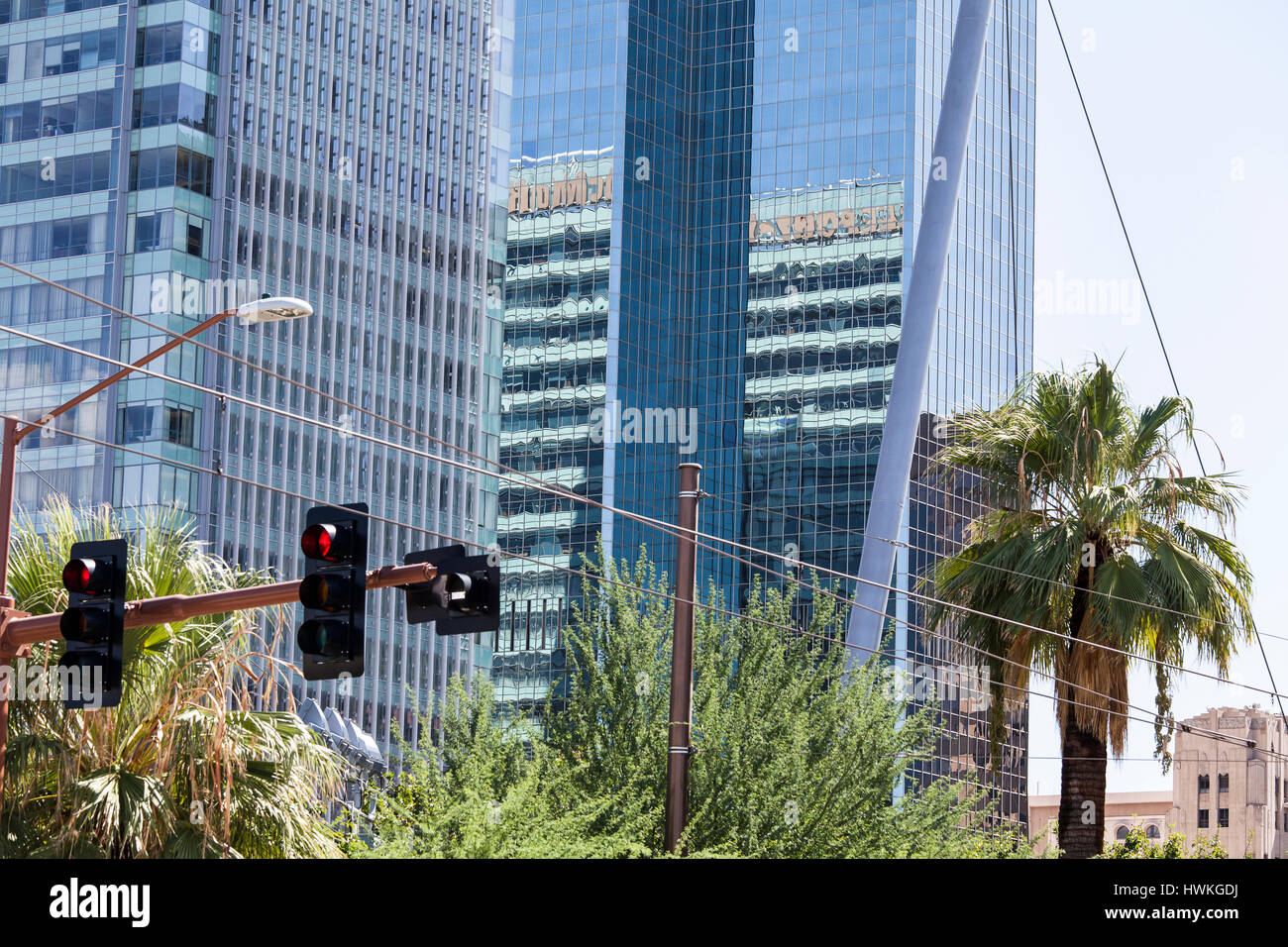 Glass skyscrapers in downtown Phoenix Arizona USA Stock Photo Alamy