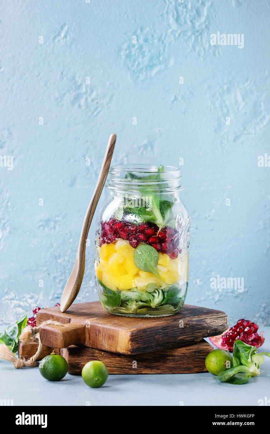 Fruit salad in mason jar Stock Photo - Alamy