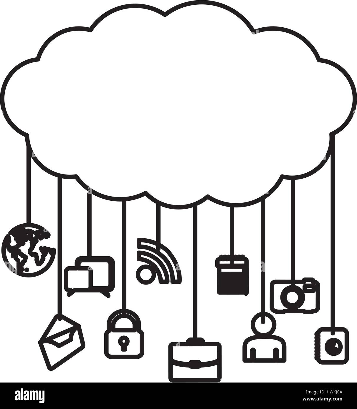 figure cloud data services apps Stock Vector Image & Art - Alamy