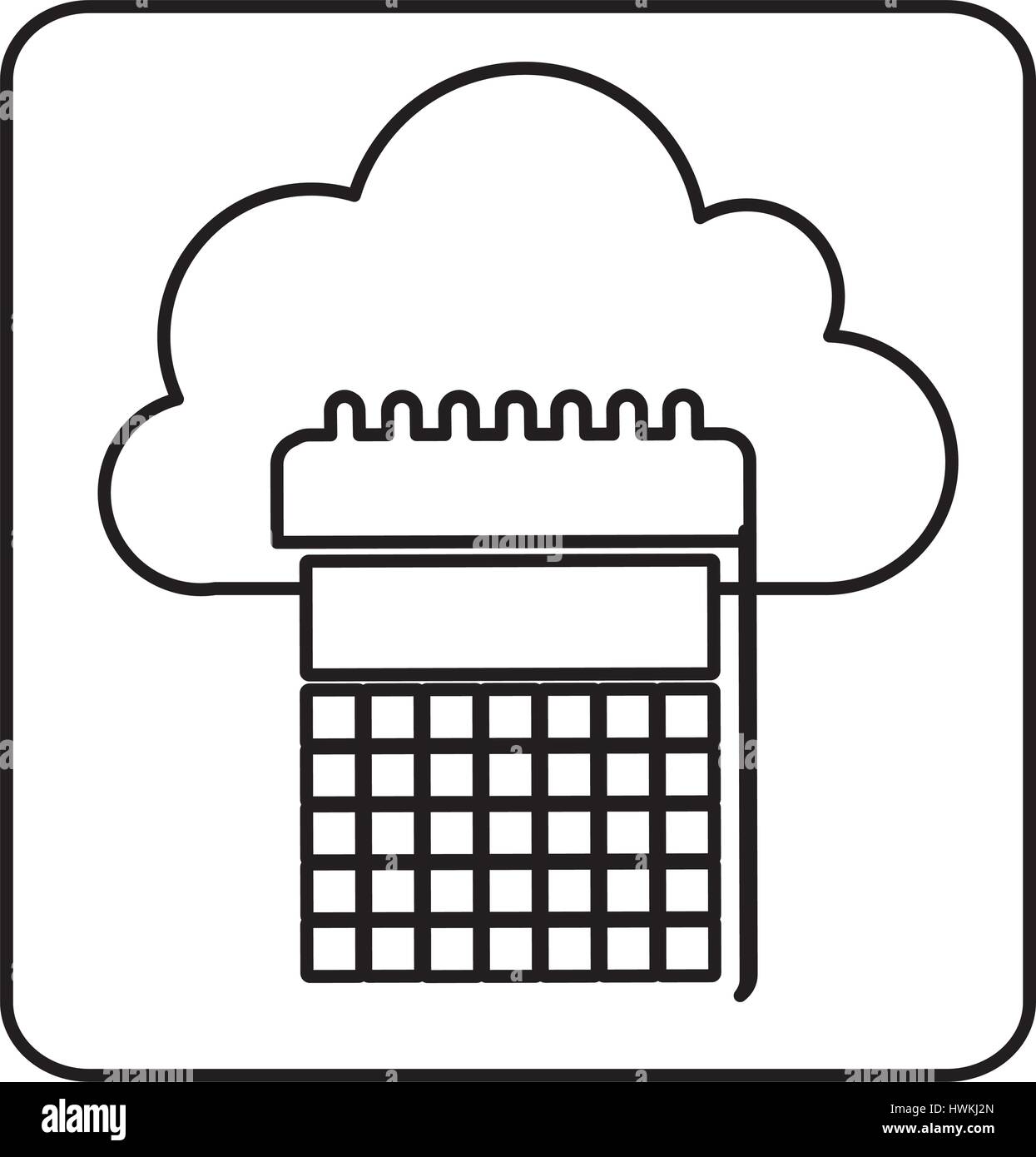 figure cloud calendar network icon Stock Vector Image & Art - Alamy