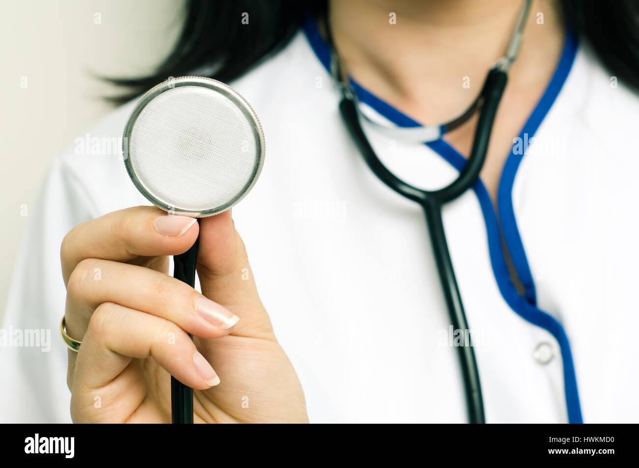 Woman stethoscope up close hi-res stock photography and images - Alamy