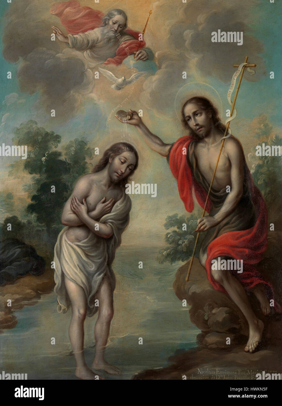 The Baptism of Christ by Nicolas Enriquez Stock Photo