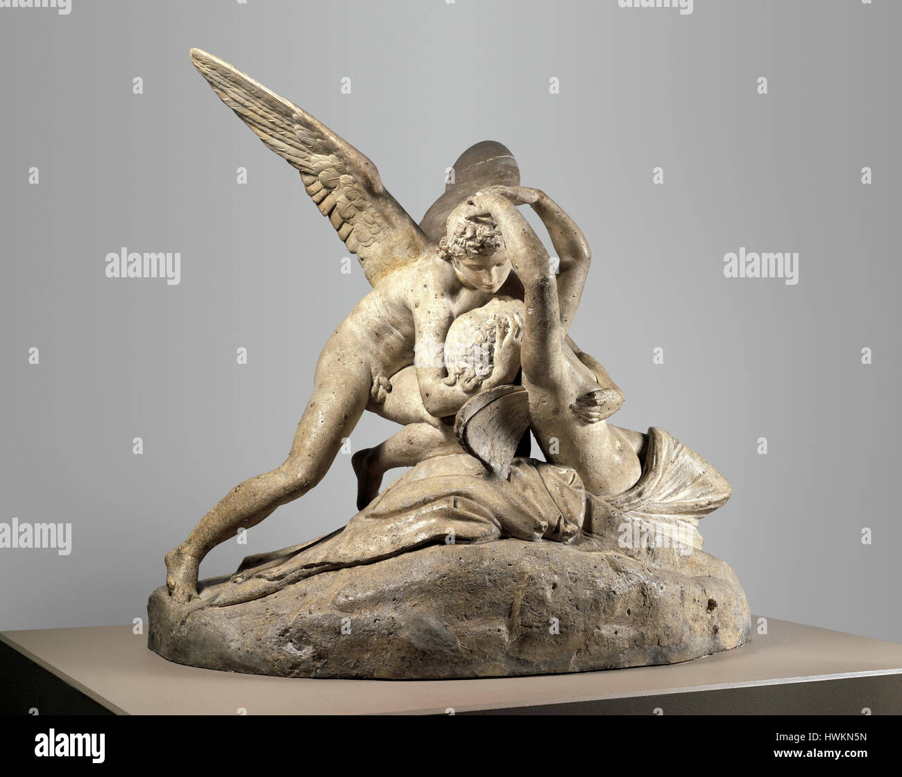 Plaster sculpture of Cupid and Psyche by Antonio Cavona Stock Photo