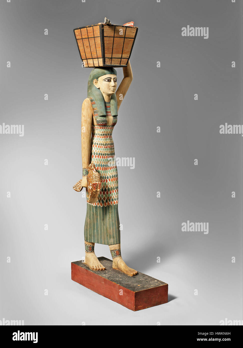 Egyptian wood carving found near the tomb of the Royal Chief Steward Meketre from the middle kingdom period dynasty 12 Stock Photo
