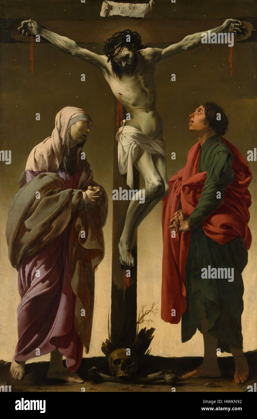 The Crucifixion with the Virgin and Saint John by Hendrick ter Brugghen Stock Photo
