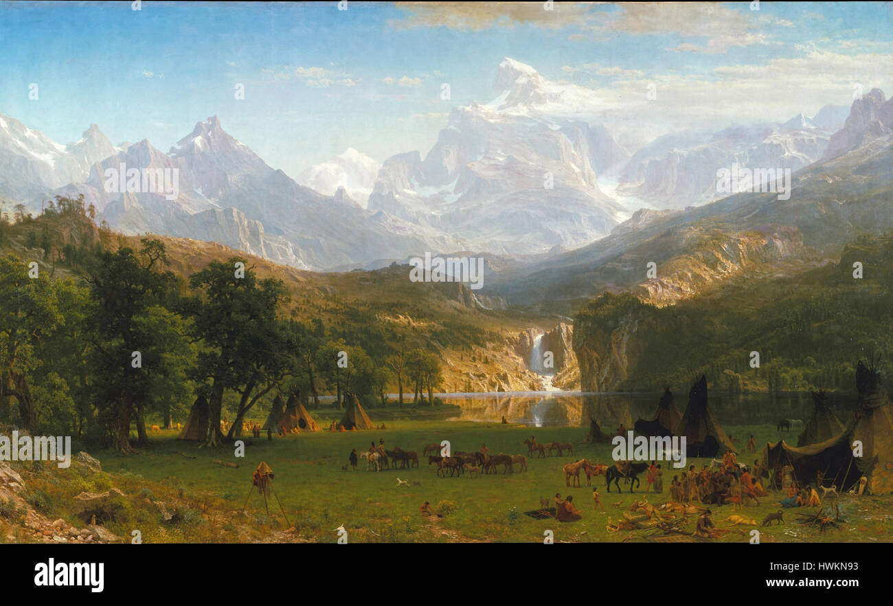 The Rocky Mountains, Lander’s Peak, by Albert Bierstadt Stock Photo