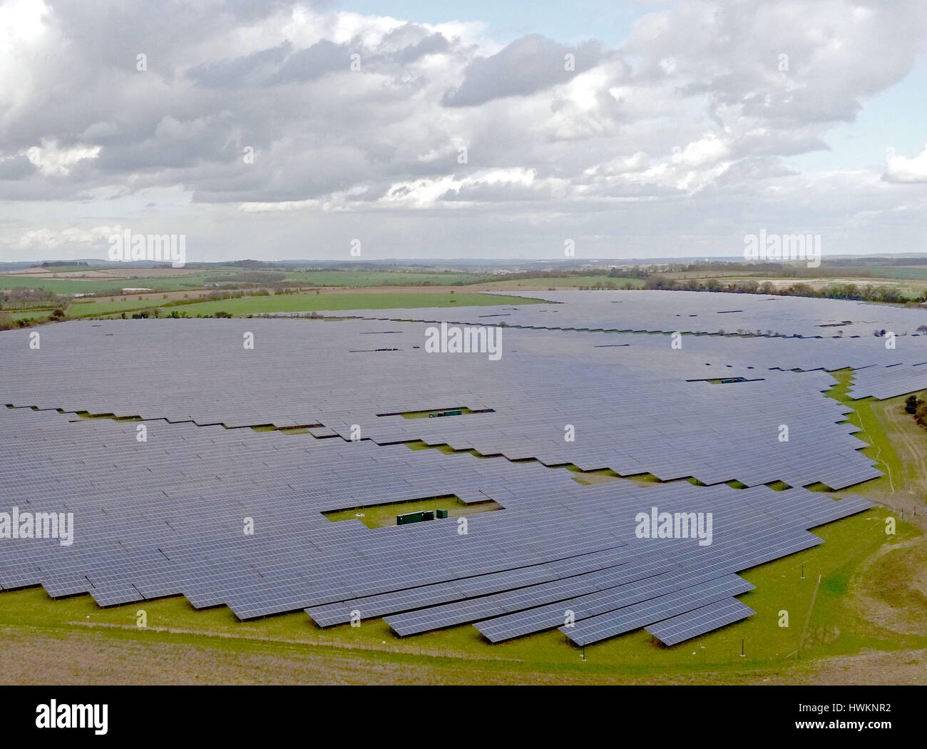 An aerial view of a solar farm in Hampshire Stock Photo - Alamy