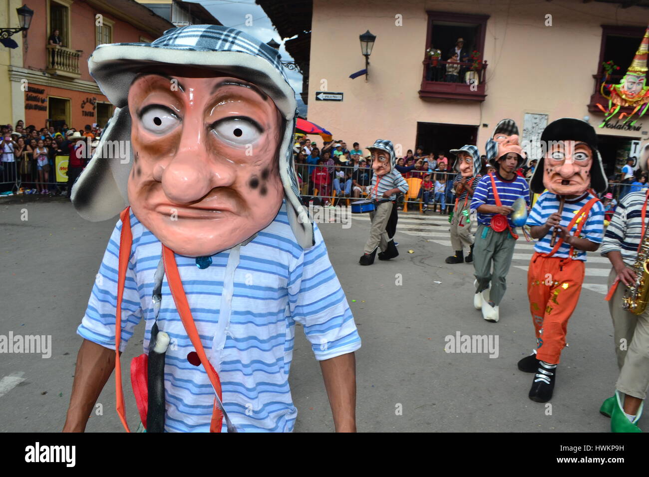 Plaza de Armas - Carnival in CAJAMARCA. Department of Cajamarca .PERU                     Stock Photo