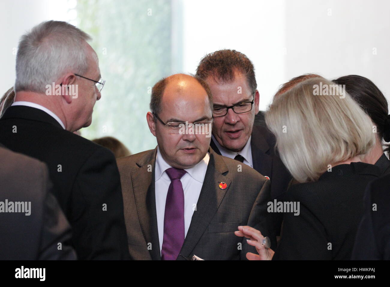 Berlin, Germany, October 10th, 2014: Chinese government delegation meets with German delegation for economic agreements Stock Photo