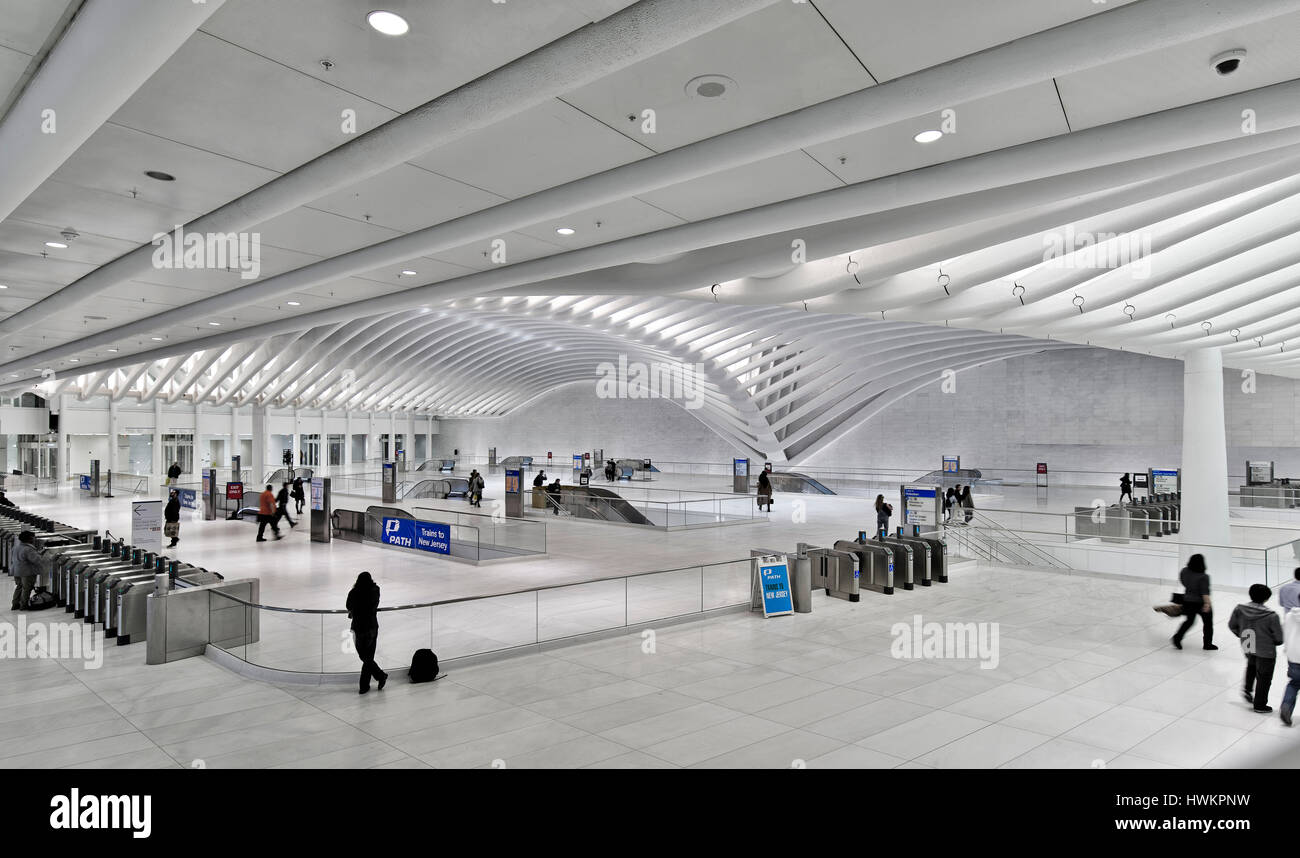 Train Station at the World Trade Center New York Stock Photo