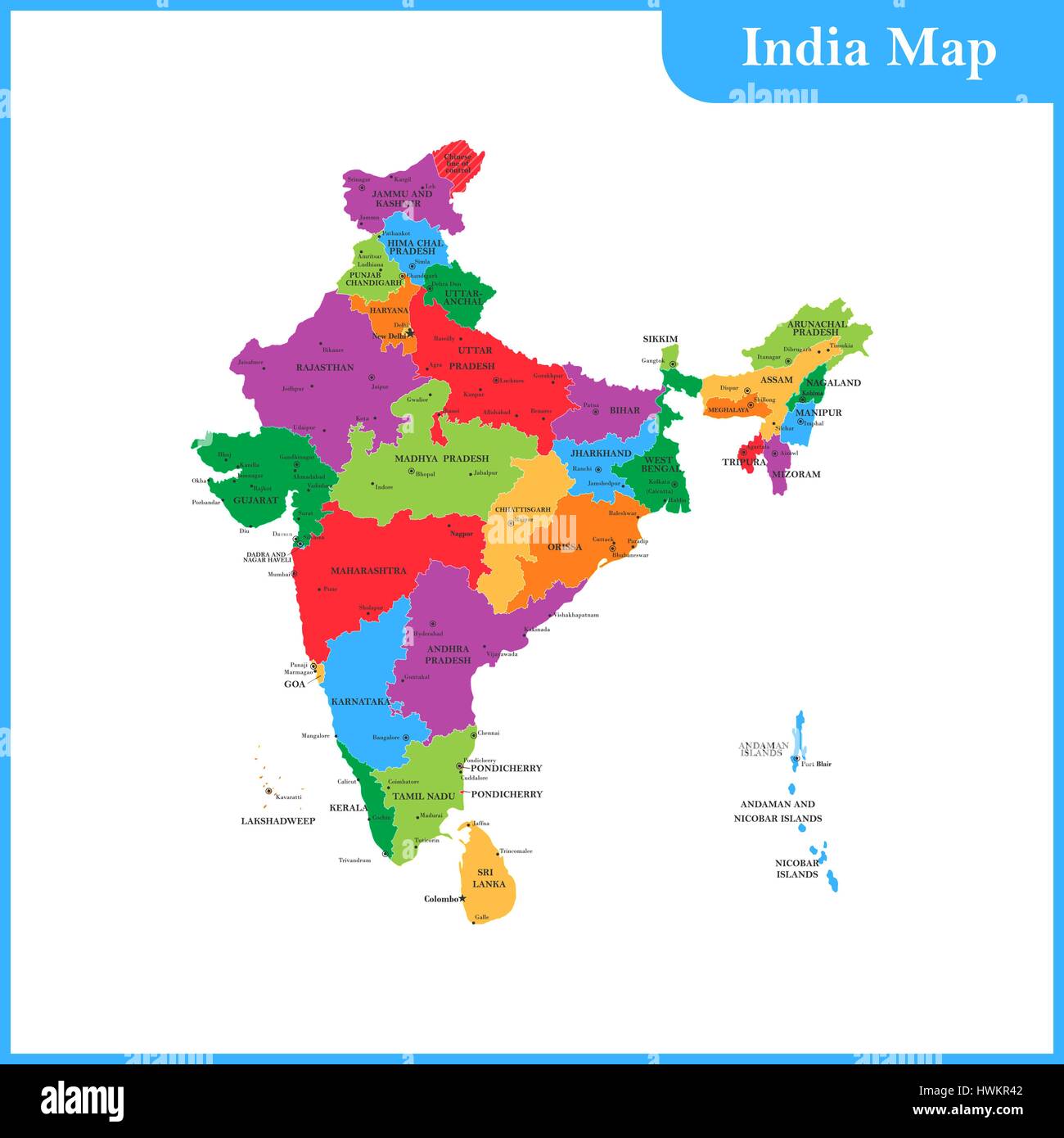 States And Cities Of India Map