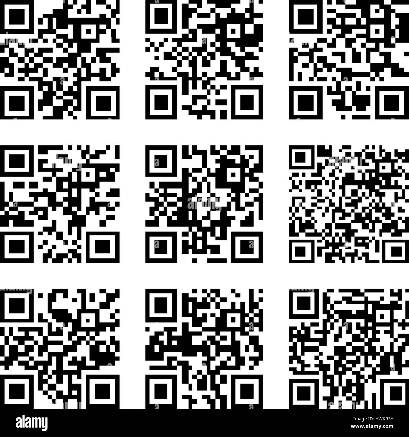 Set of Abstract QR codes Stock Vector
