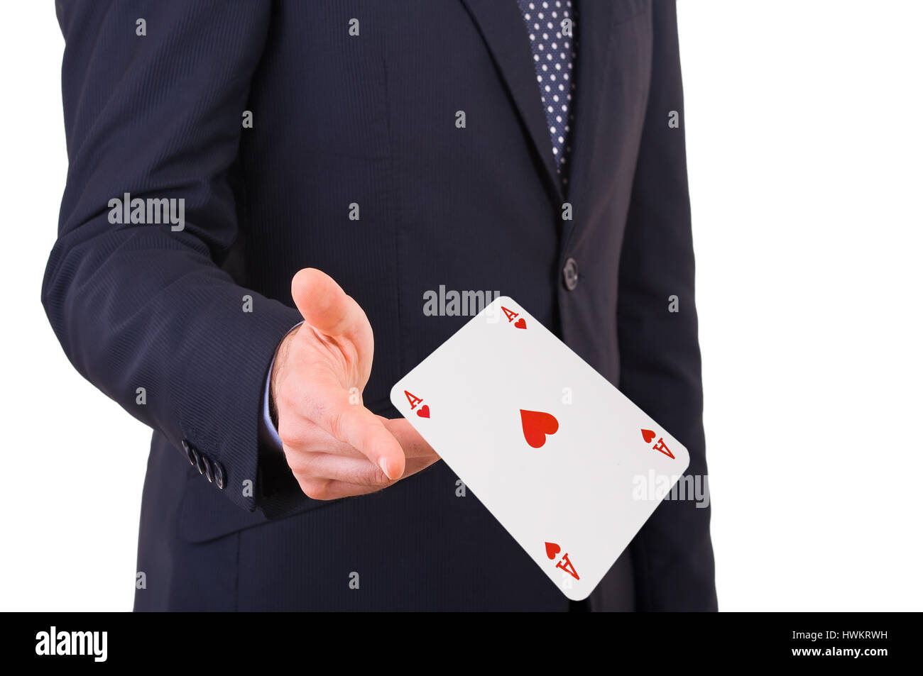 Businessman throwing playing cards Stock Photo Alamy