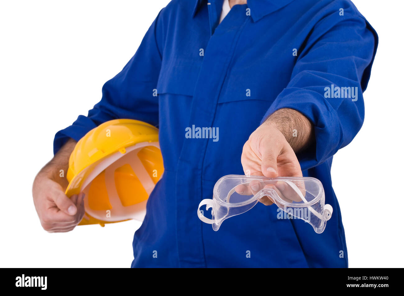 Blue coverall safety glasses hi-res stock photography and images - Alamy
