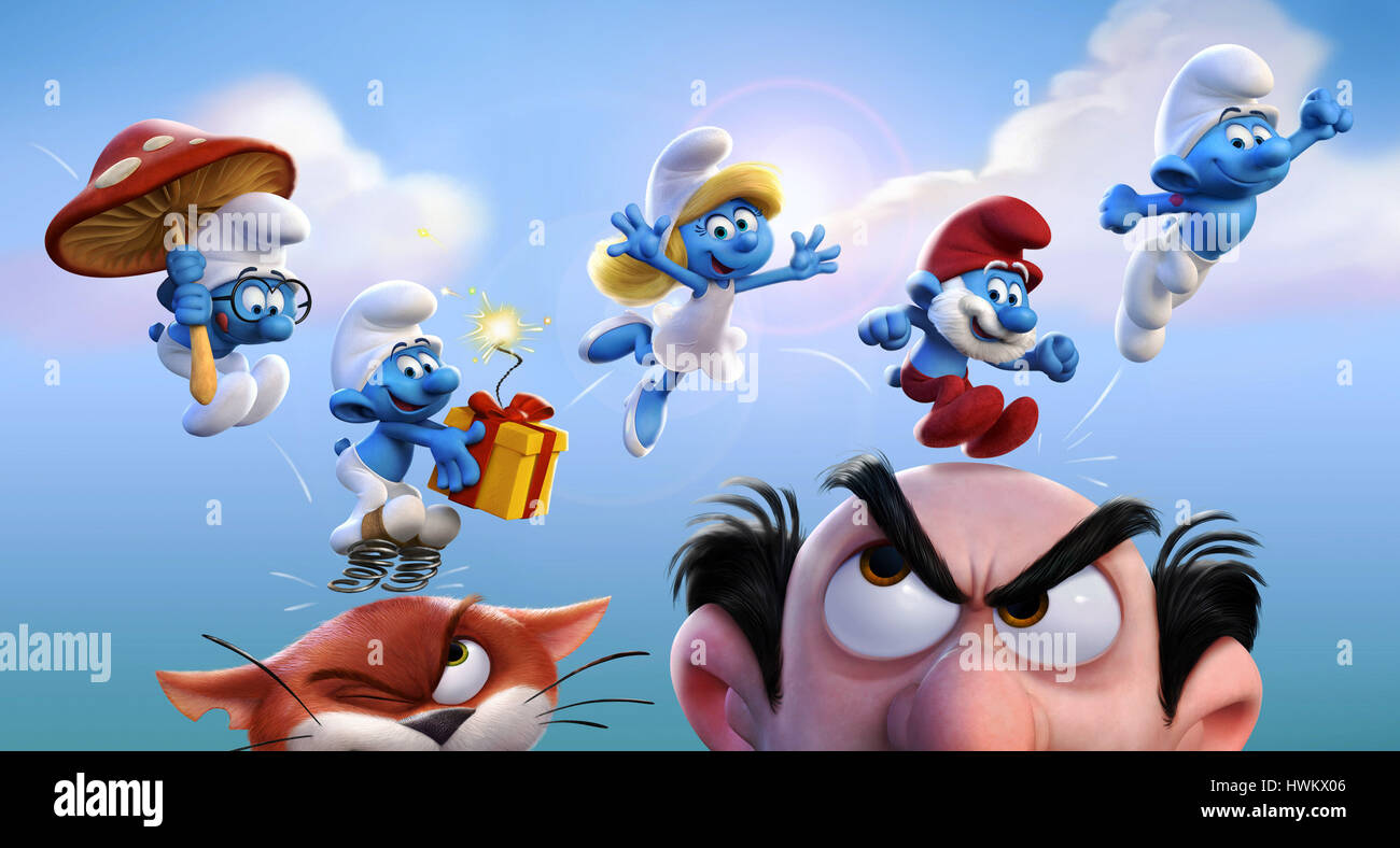 Smurfs The Lost Village Full Movie In Hindi Download Papa smurf clumsy smurf smurfette hi-res stock photography and images - Alamy