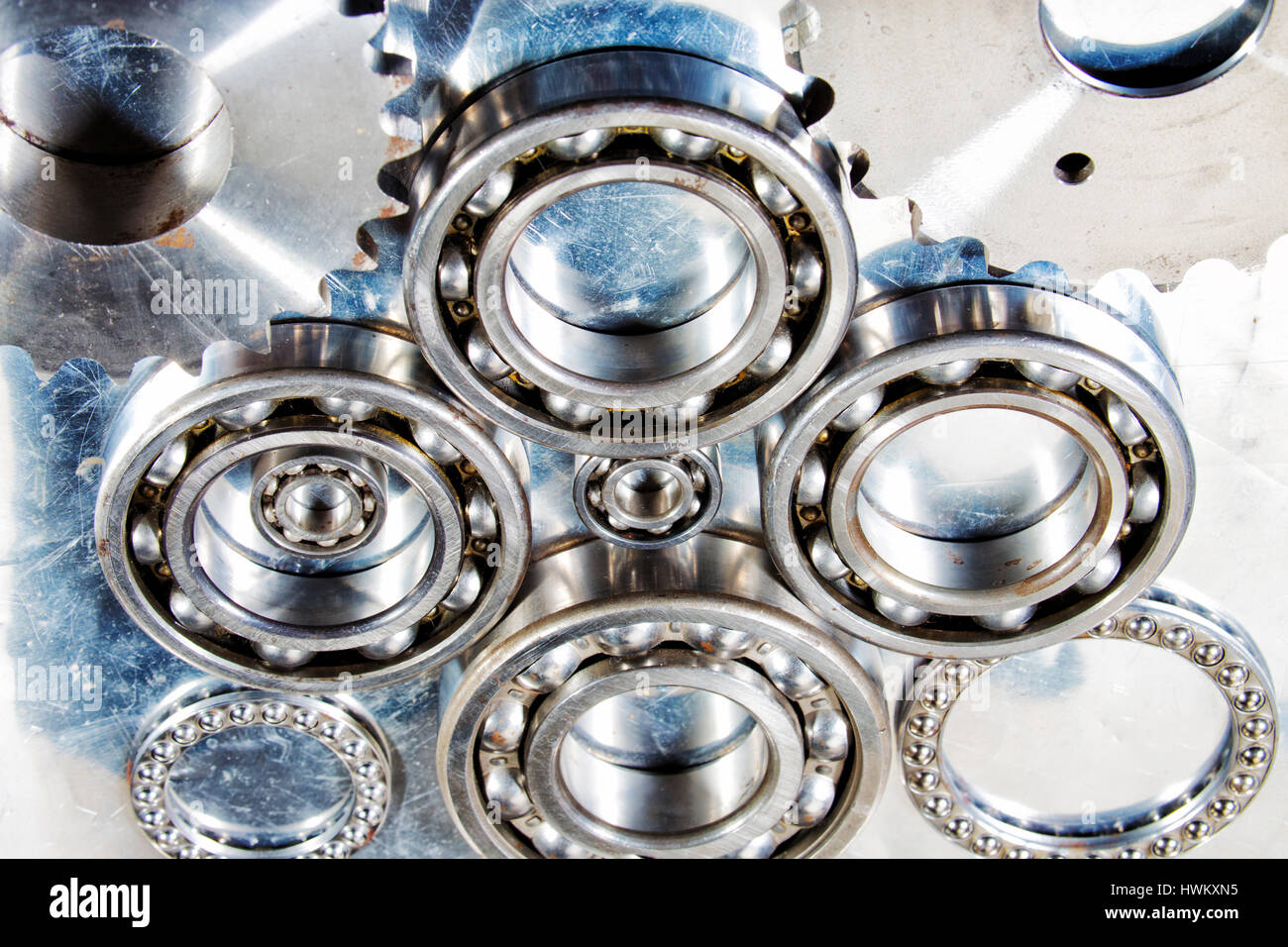 Titanium Bearing Rocks titanium ball-bearings and gears, engineering parts Stock Photo - Alamy