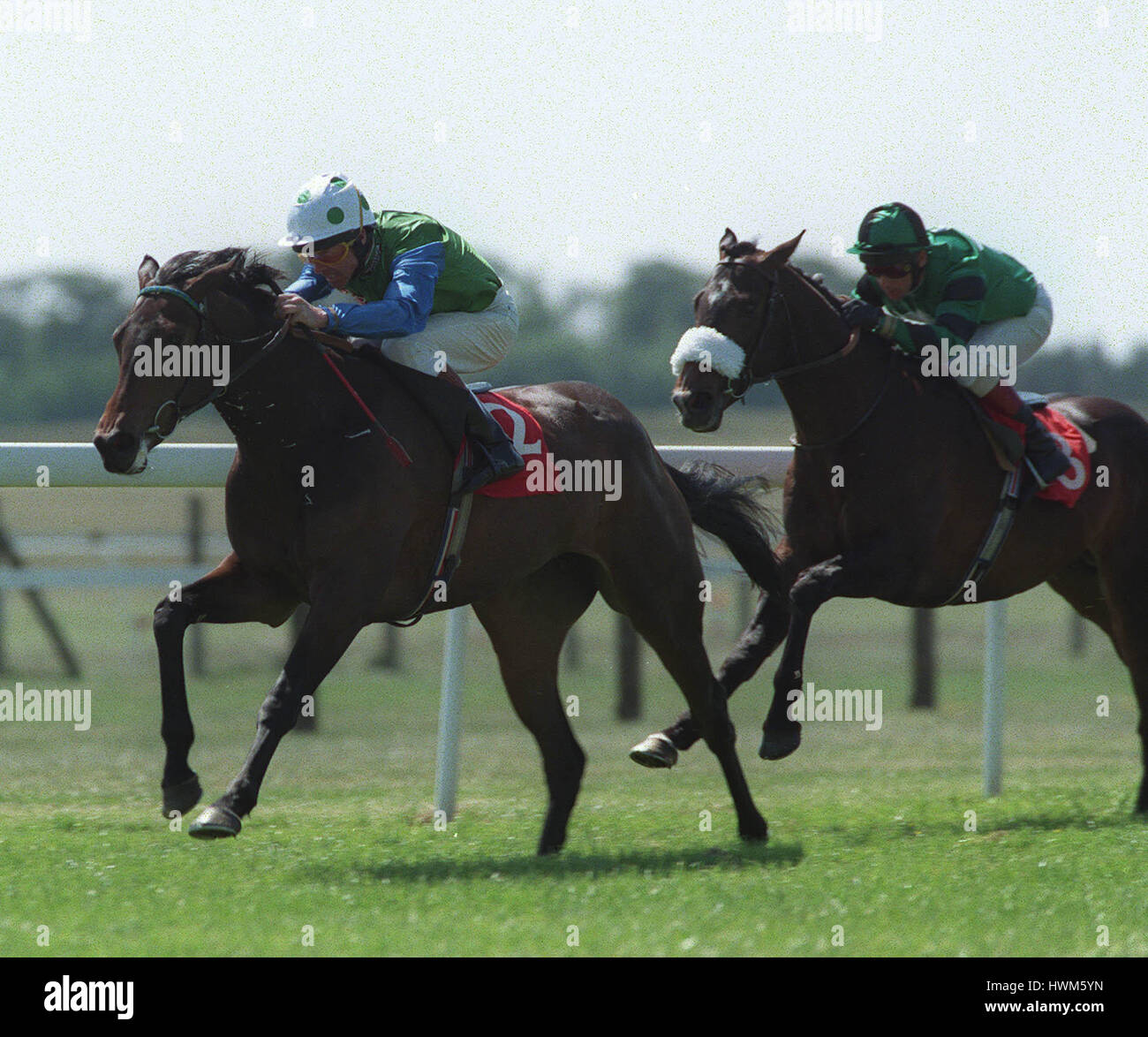 CAPE VERDI WINS EURO BR MAIDEN RIDDEN BY J REID 03 June 1997 Stock Photo