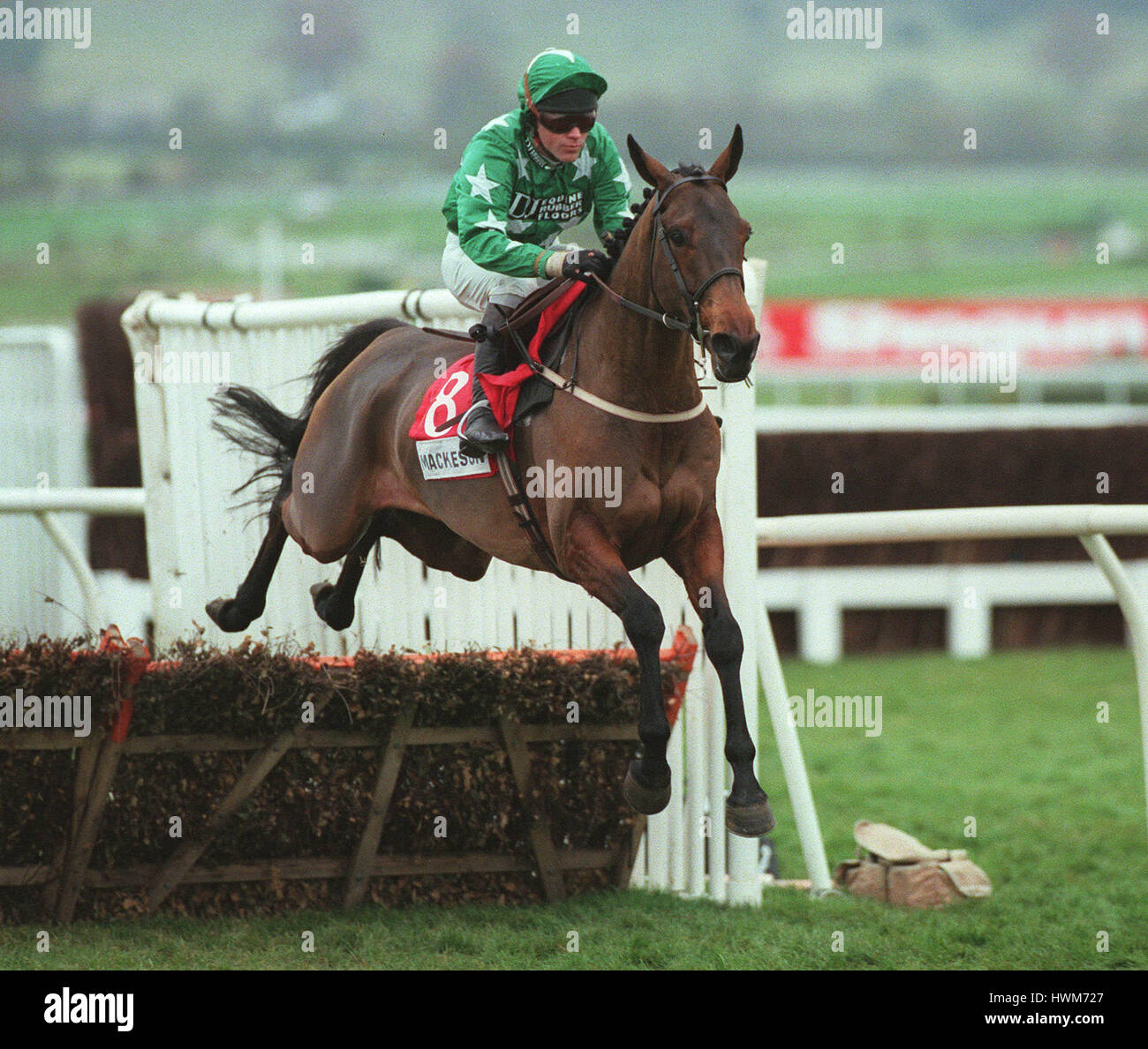 SHORE PARTY RIDDEN BY CARL LLEWELLYN 18 November 1997 Stock Photo