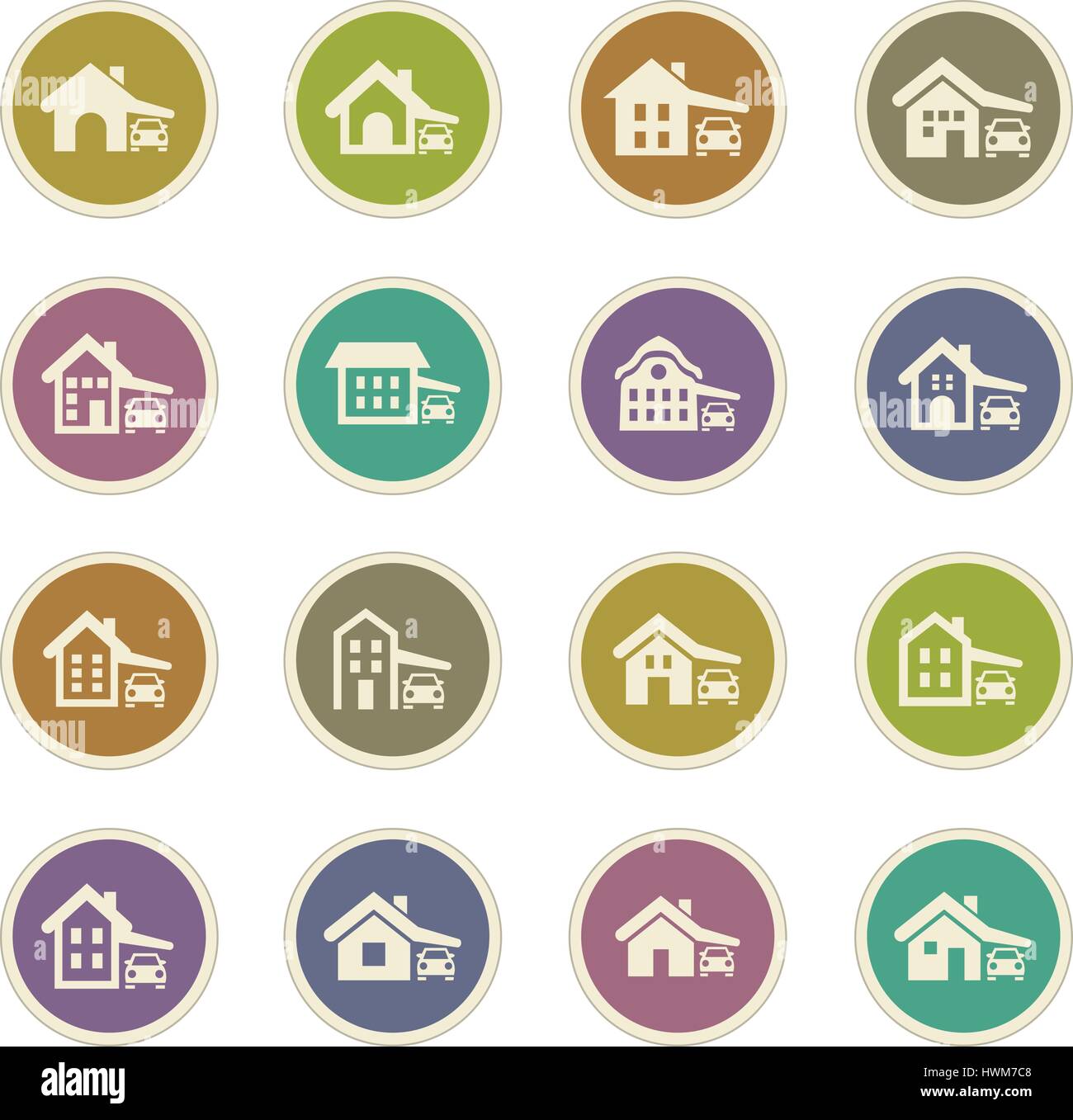 house type icon set for web sites and user interface Stock Vector Image ...