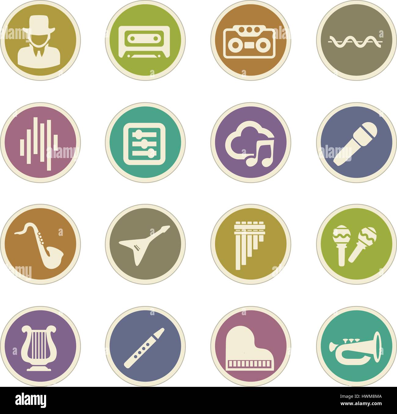 Music icon set for web sites and user interface Stock Vector Image ...