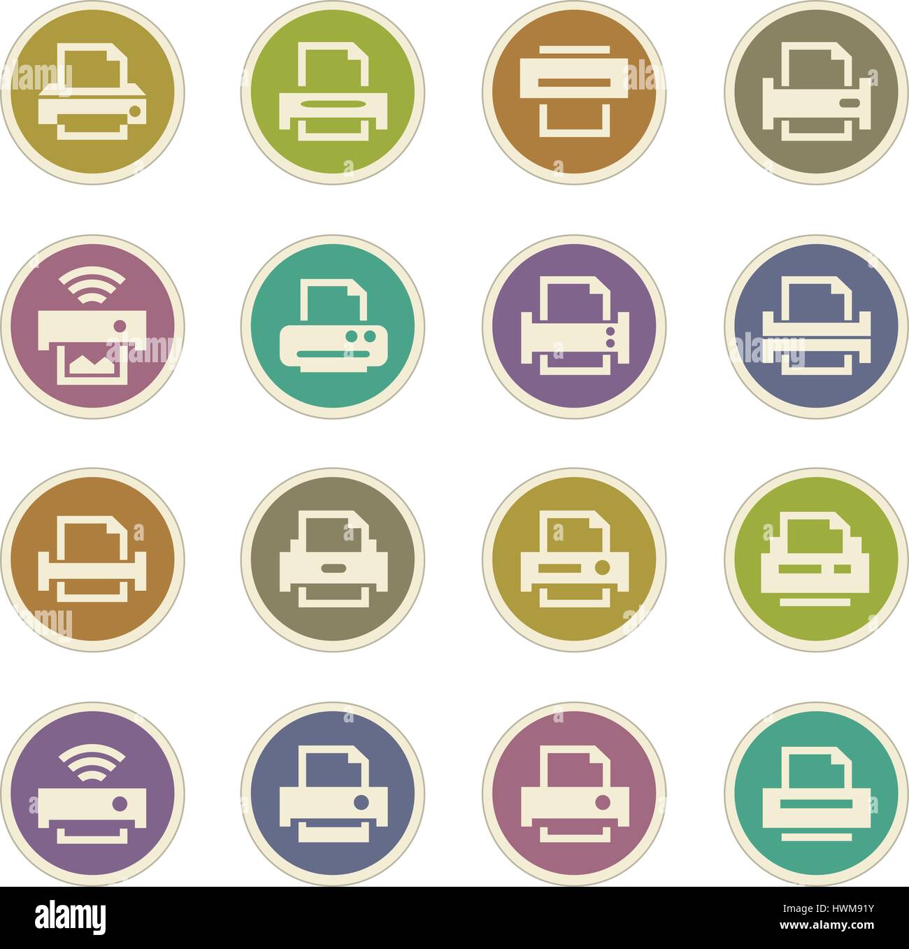 Print icon set for web sites and user interface Stock Vector Image ...