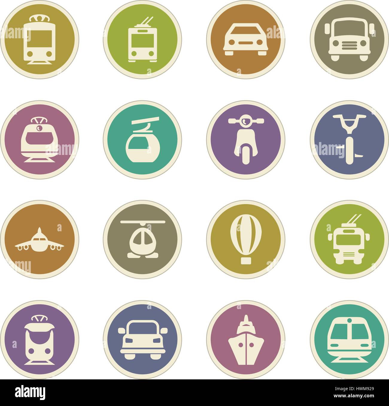 Public transport icon set for web sites and user interface Stock Vector ...