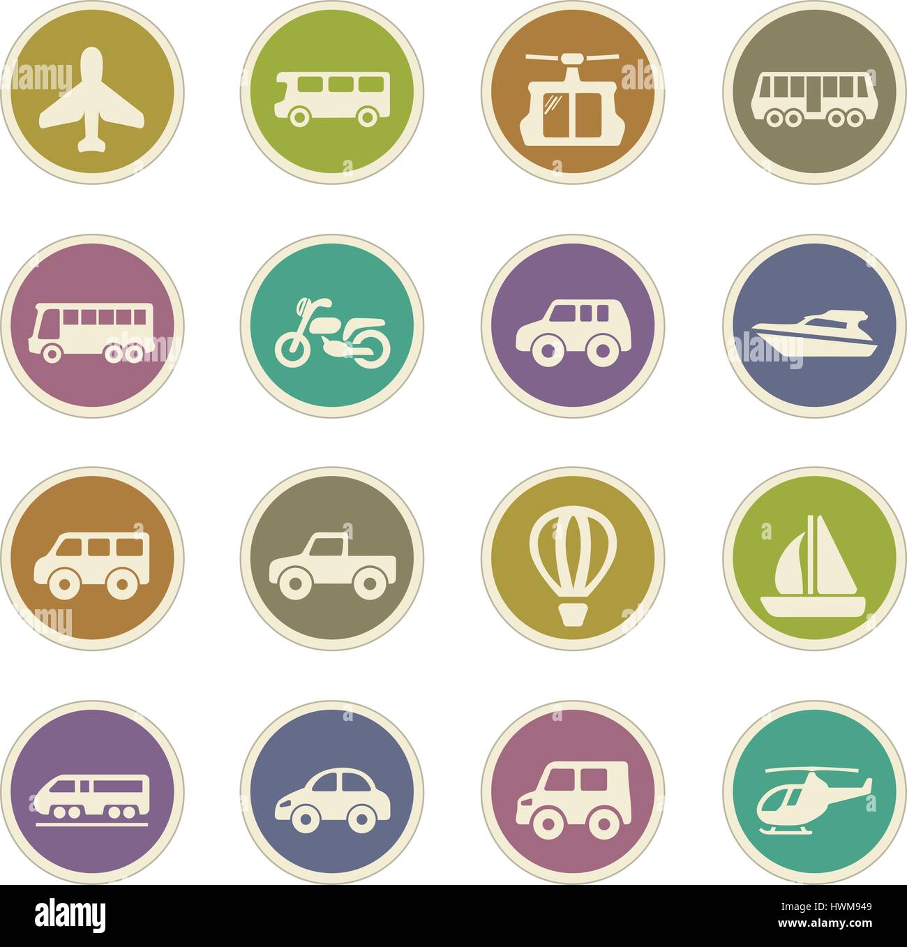 Public transport icon set for web sites and user interface Stock Vector ...
