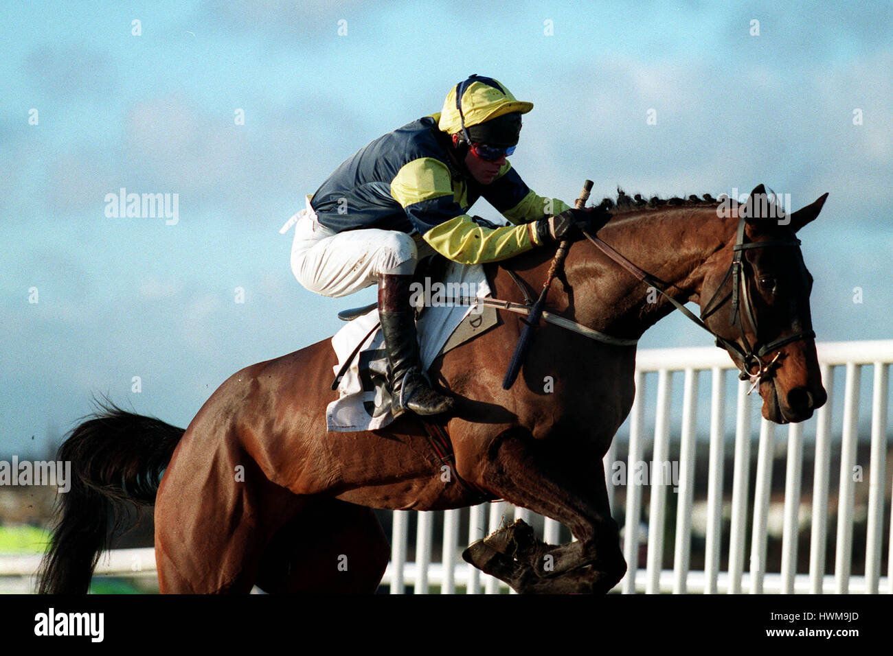 YOUNG THRUSTER RIDDEN BY CARL LLEWELLYN 25 January 1999 Stock Photo