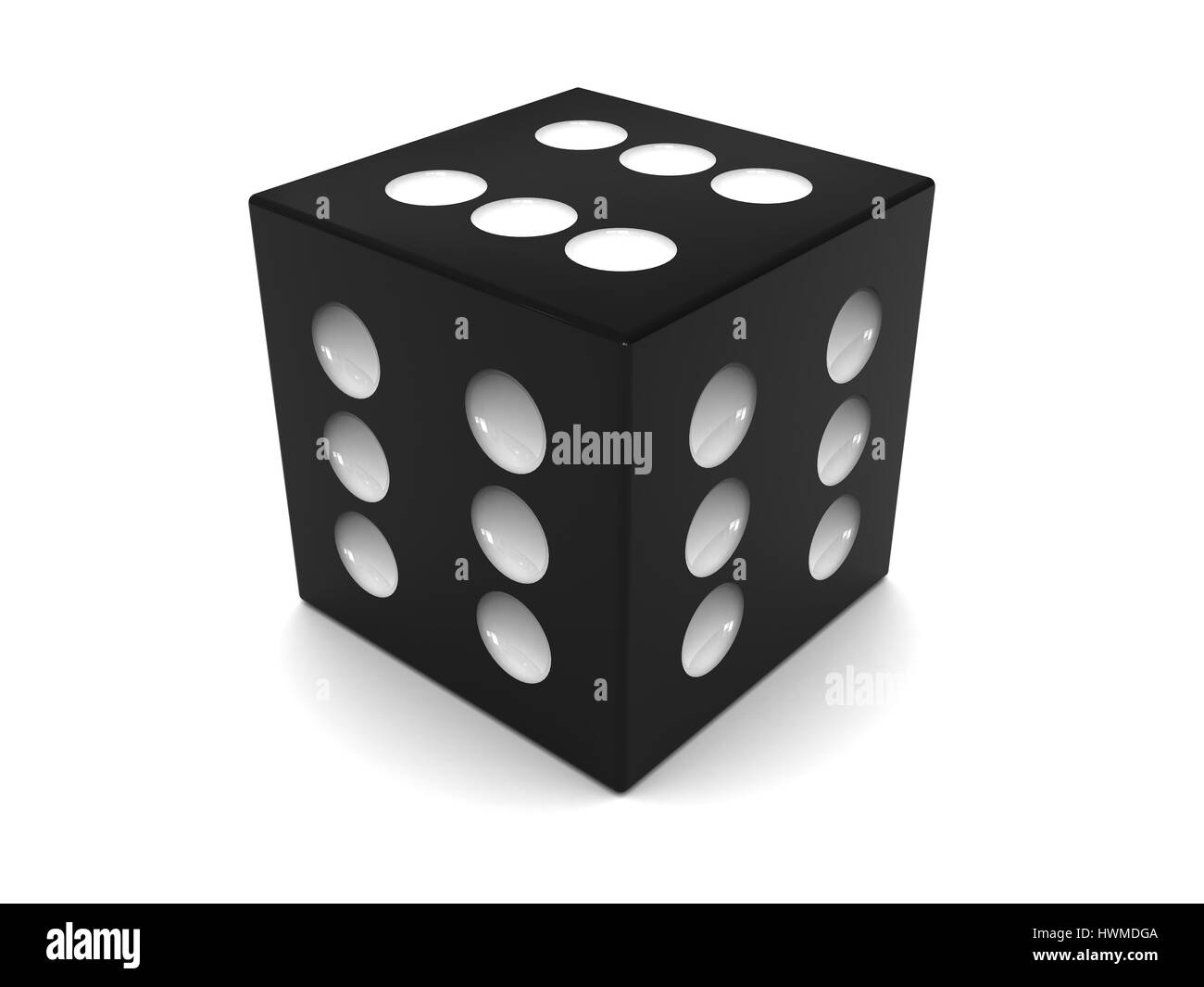 abstract 3d illustration of always winner dice, over white background Stock Photo