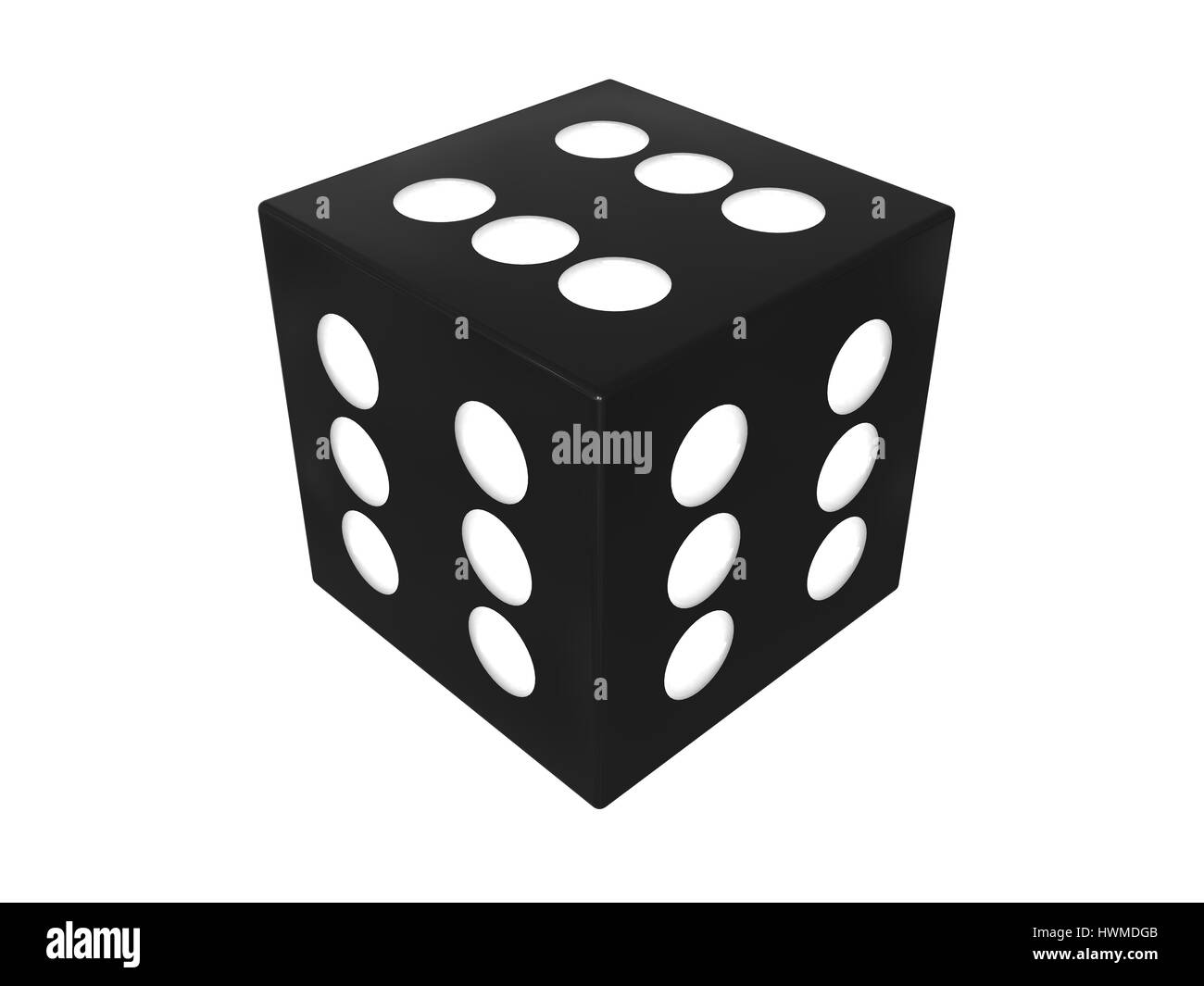 3d illustration of winning dice cube over white background Stock Photo