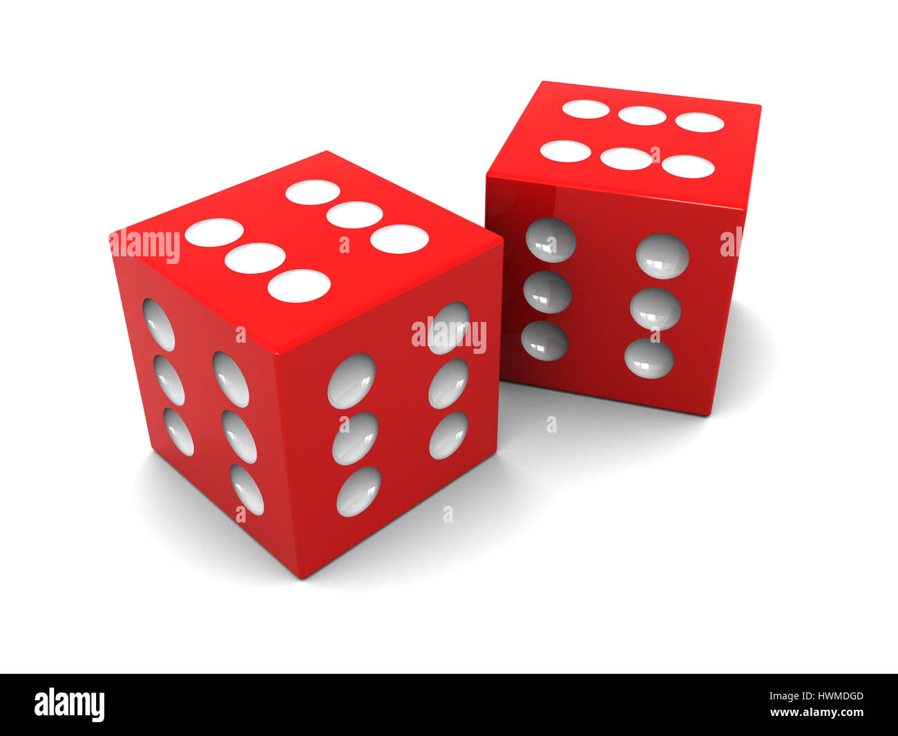 abstract 3d illustration of two always winning dices Stock Photo