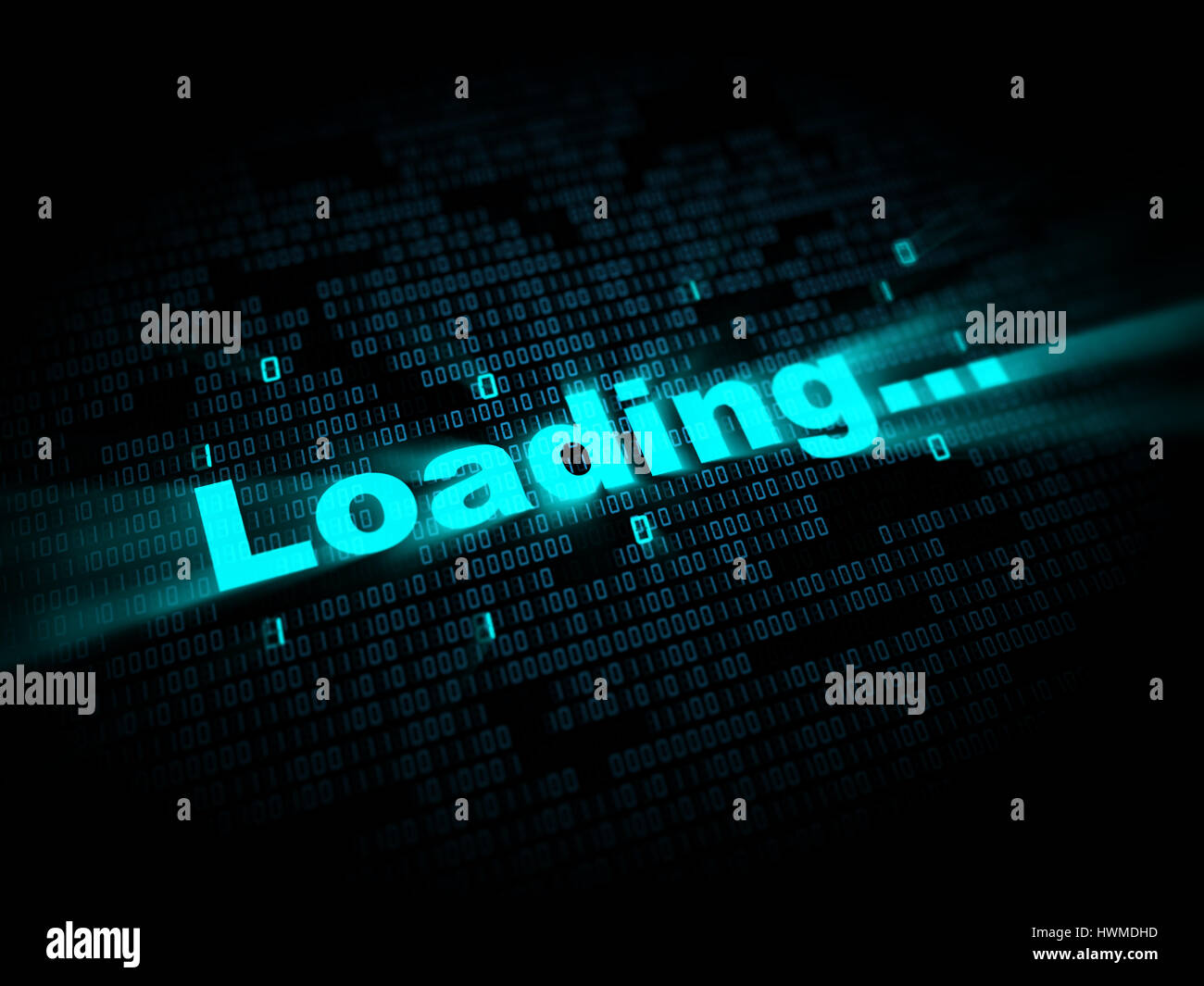 abstract 3d illustrationof digital data and sign loading Stock Photo ...
