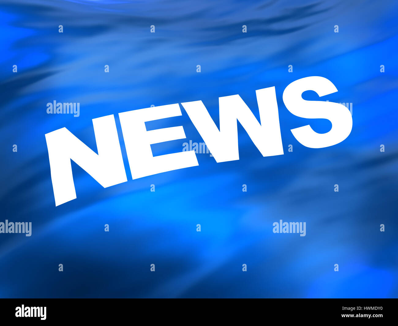 abstract 3d illustration of blue background with 'news' sign Stock ...