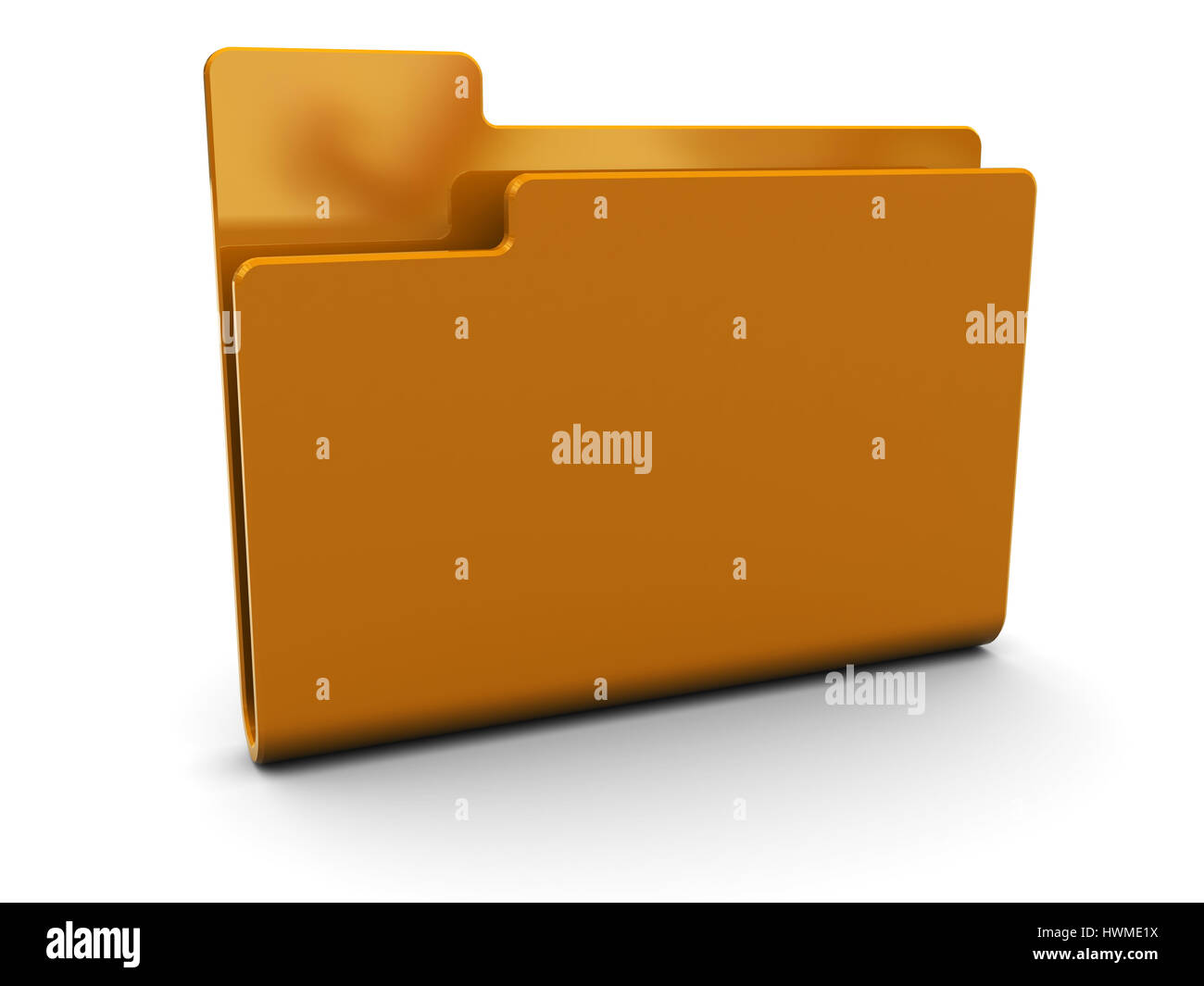 3d illustration of orange folder icon over white background Stock Photo
