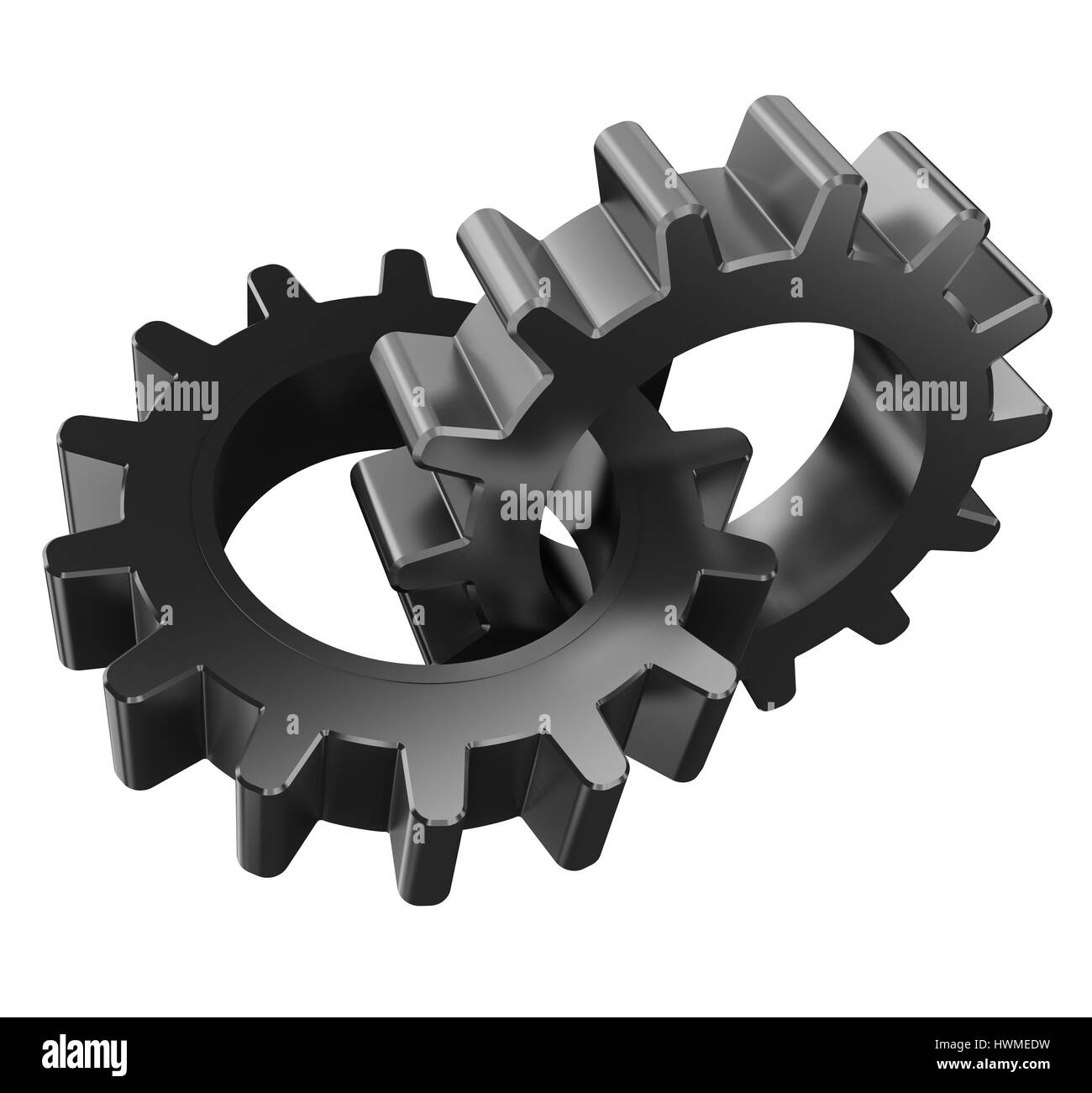 3d illustration of two gear wheels isolated over white Stock Photo Alamy