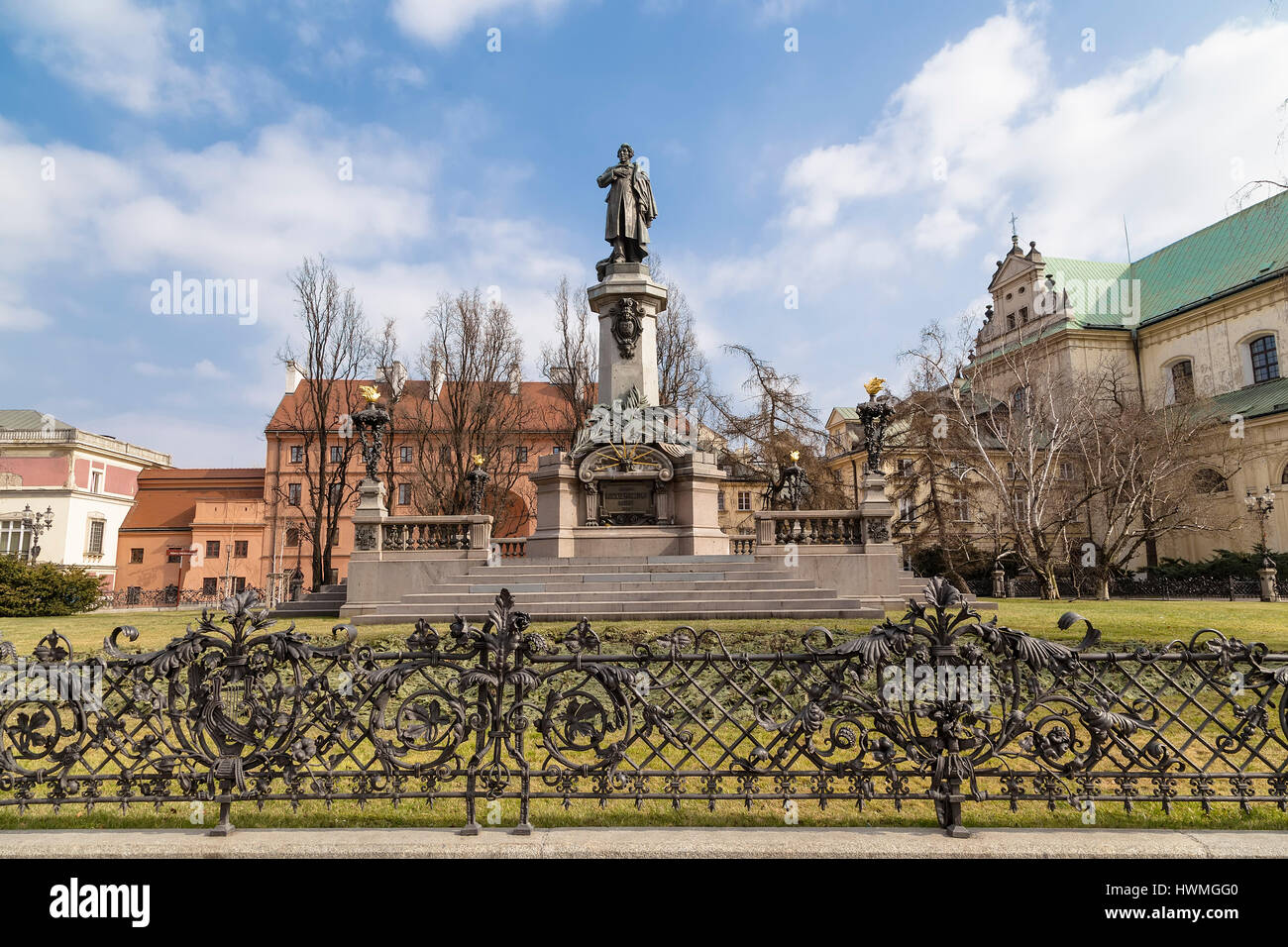 Monument to Adam Mickiewicz. Warsaw. Poland Stock Photo