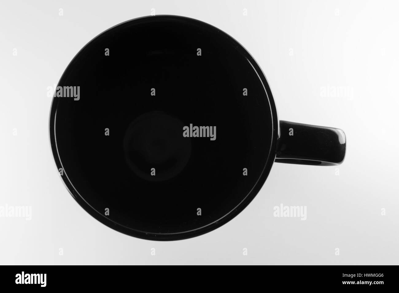 black cup, top view on white background Stock Photo Alamy