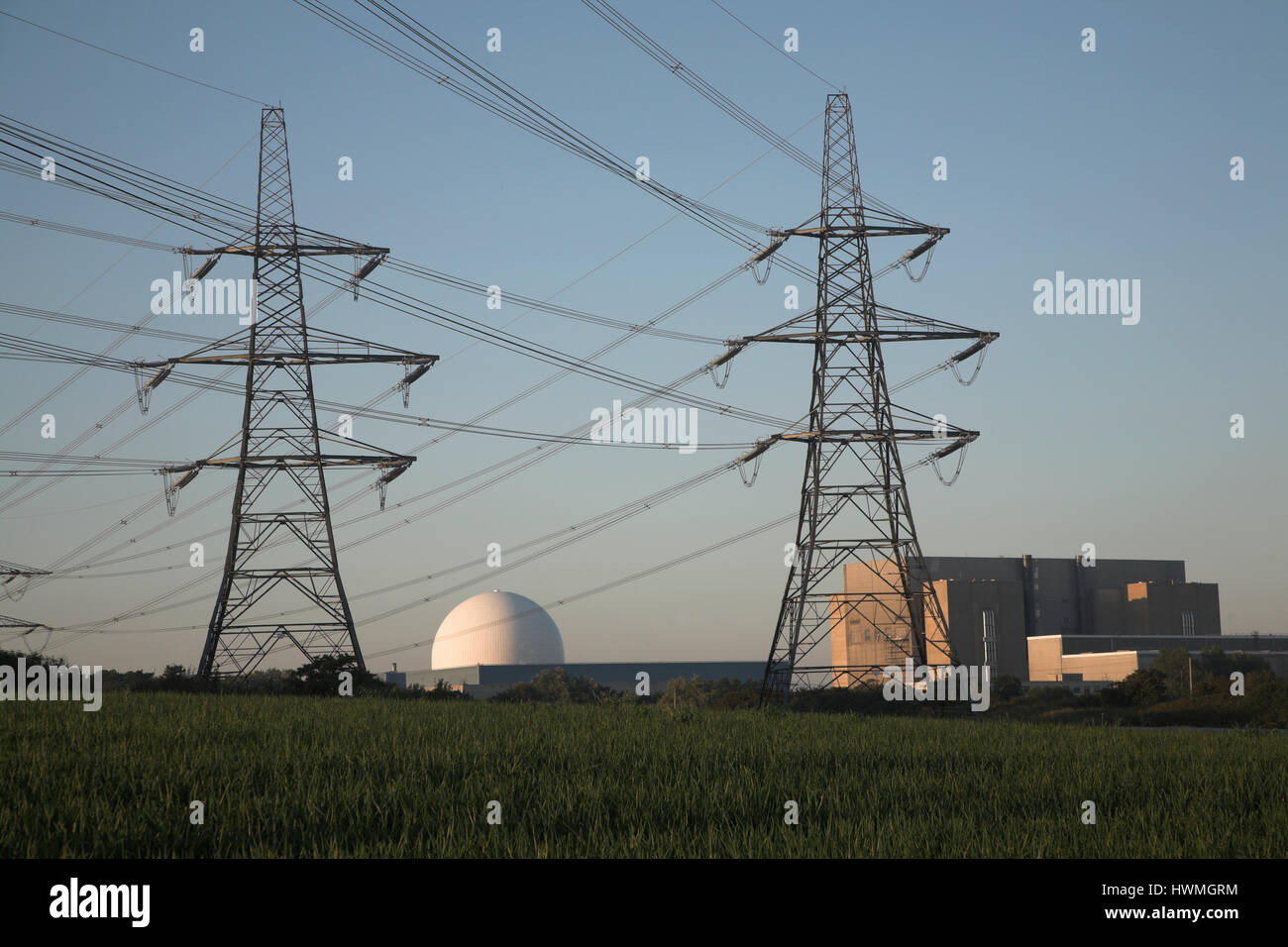 Pylons energy transmission to National Grid from Sizewell nuclear power
