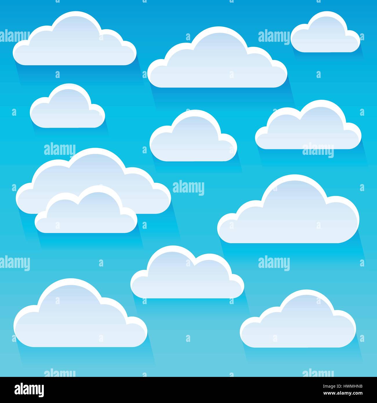 Stylized clouds theme image 1 - eps10 vector illustration. Stock Vector