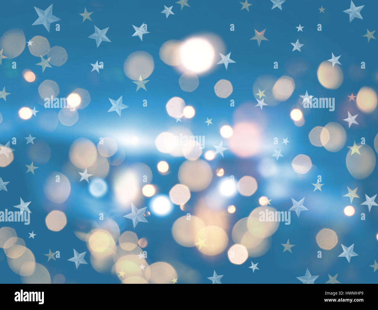 Christmas background with bokeh lights and stars Stock Photo - Alamy