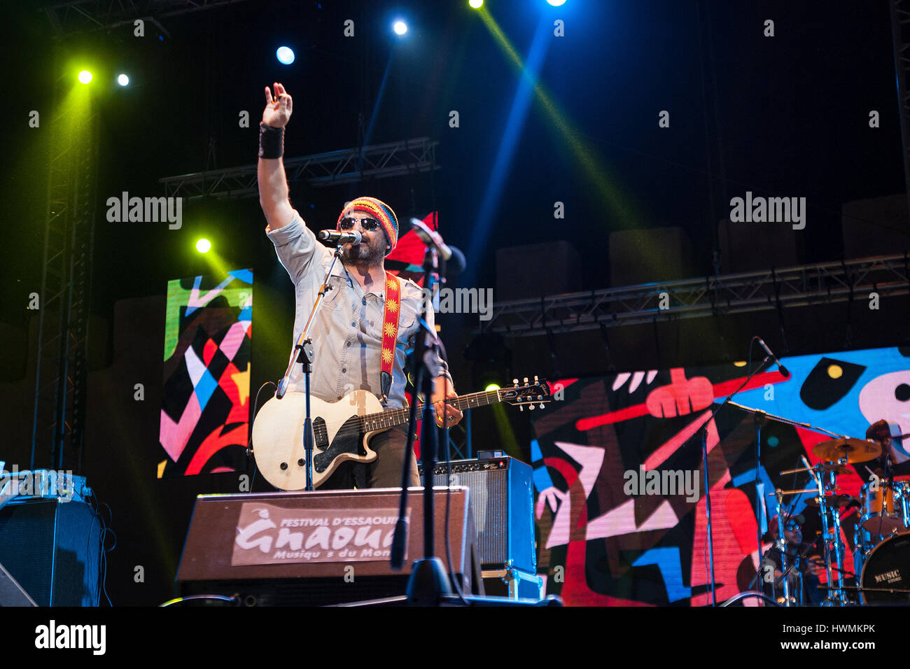 MOROCCO, ESSAOUIRA: From 12th to 15th May 2016 the 19th ediition of the Gnaoua and World Music Festival took place. More than 30 concerts in six venue Stock Photo