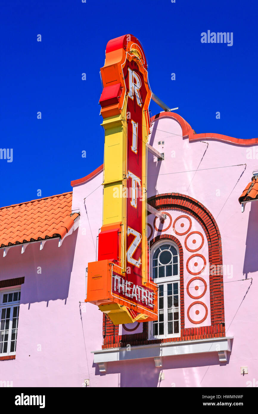 The 1925 Ritz Theatre overhead sign on W. Central Ave in downtown
