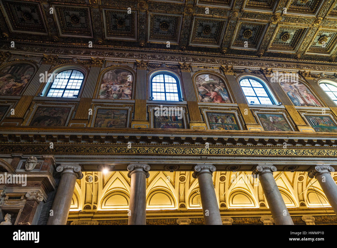Interior of the Basilica di Santa Maria Maggiore (Basilica of Saint ...
